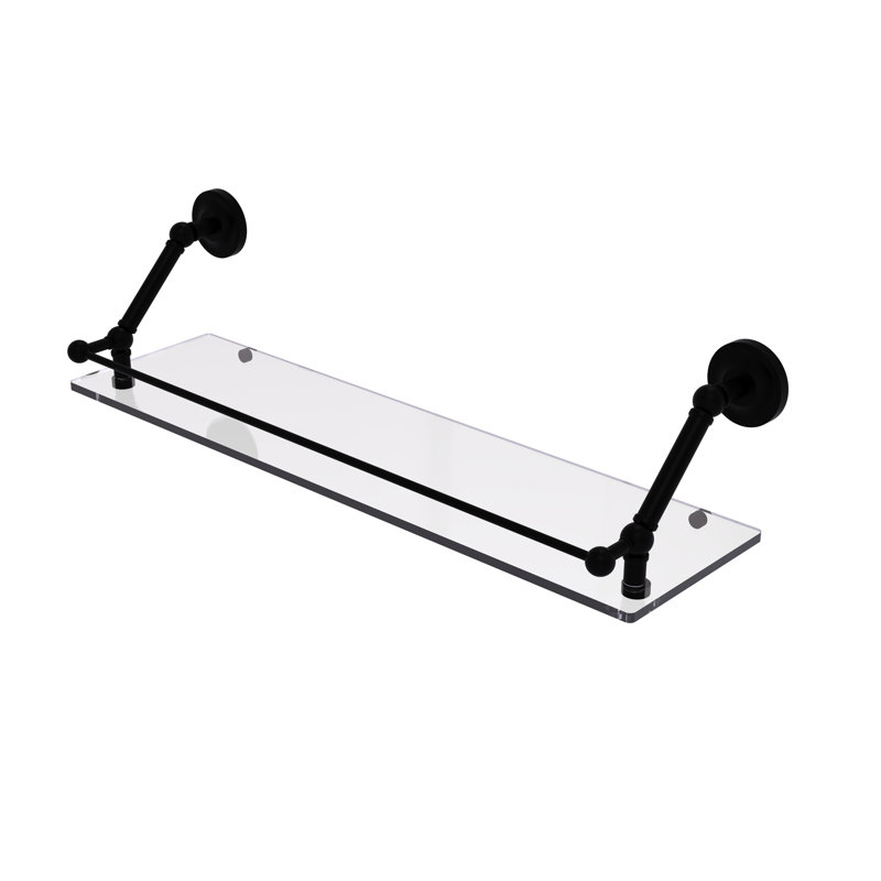 Tablette flottante avec barre de galerie Alcott, Noir mat, H 8 po x l 30 po x P 8,6 po