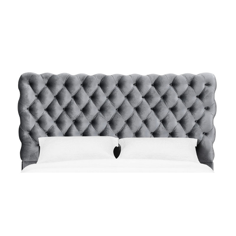 Lit luxueux très grand avec tête de lit et lit tapissier contemporain, Très grand lit, Noir