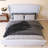 Wood Frame Platform Bed with Headboard Wingback-1713488090-1713488095