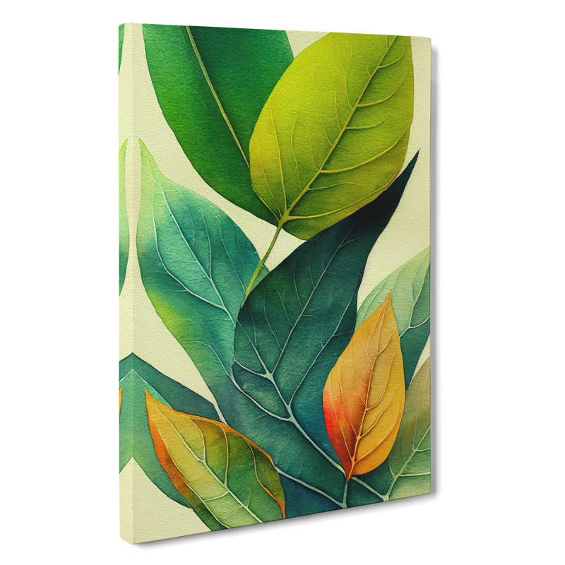 Exceptional Leaves - Wall Art, 76cm H x 50cm W x 3cm D, Wrapped Canvas, No Matte