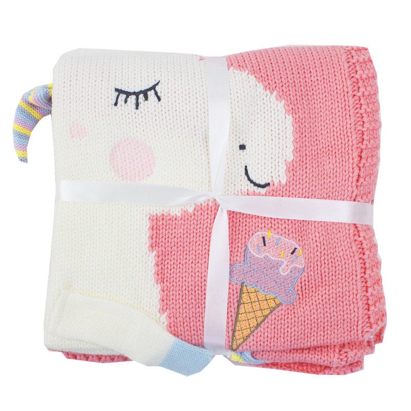 Couverture pour bébé en mélange de coton, Corail