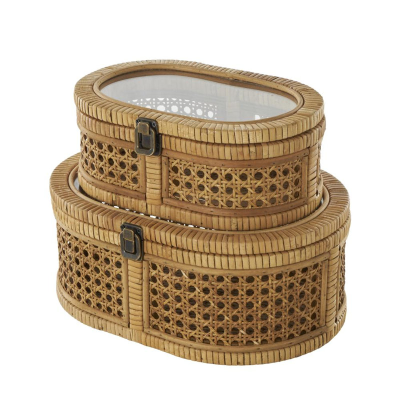 Ensemble de 2 boîtes décoratives en bois Dales