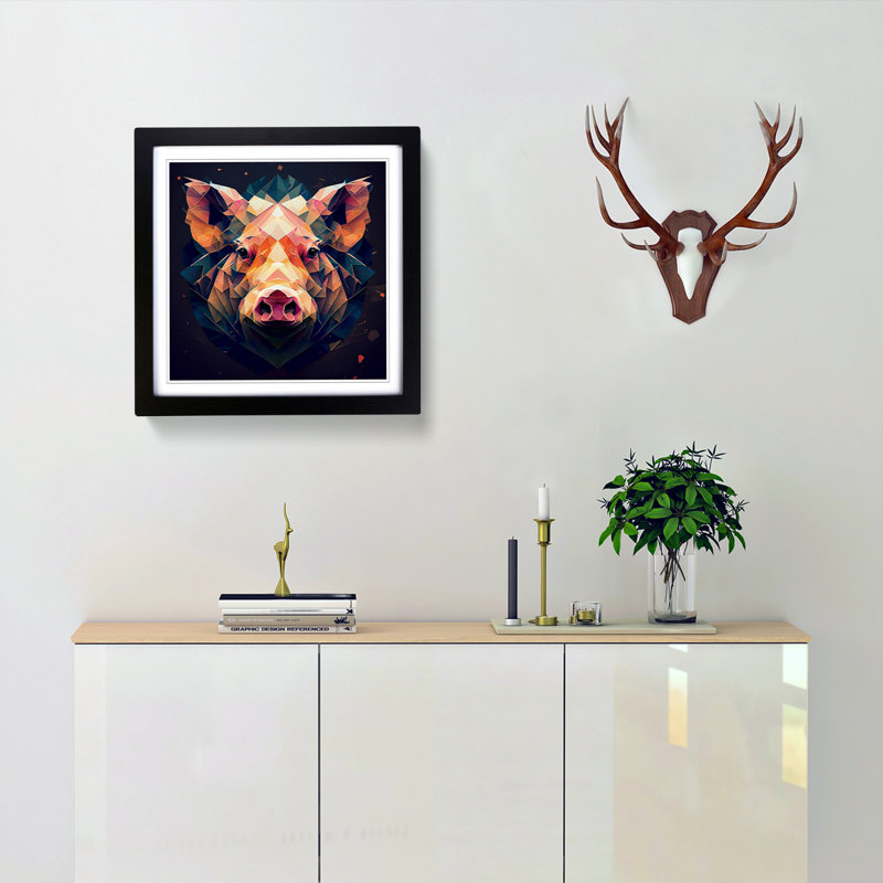 Pig Abstract Art No.1 - Framed Print