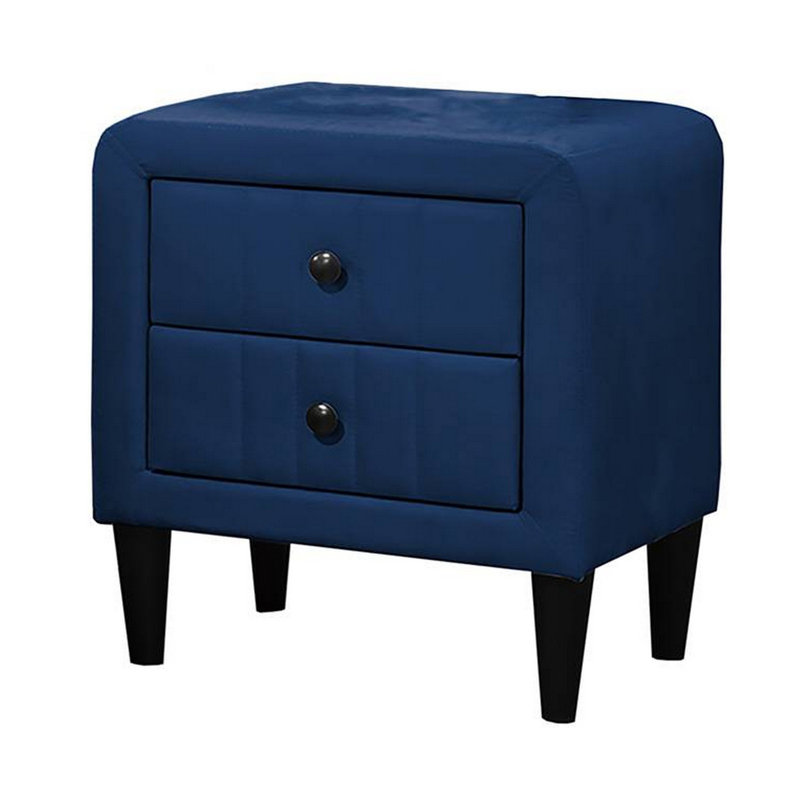 Table de chevet 2 tiroirs Healy, Bleu