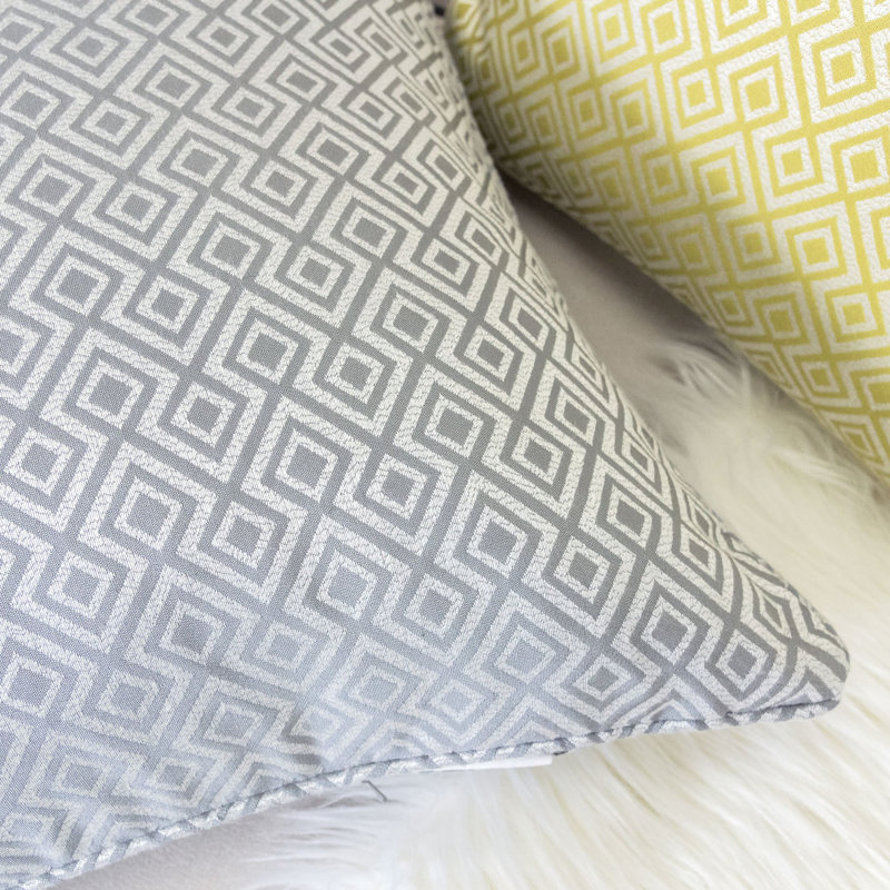 Kaence Geometric Reversible Throw Pillow, Silver