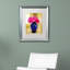 «Pink Carnations in Cobalt Blue Vase» par Kuehn, reproduction d'art sur toile encadrée-19605206-69680474-19605205