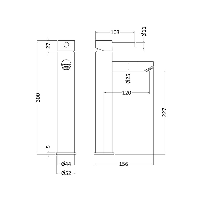 Series 2 Tall Basin Mixer Tap, Chrome
