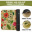 Ensemble de 2 tapis de cuisine floraux - vert - ferme moderne, antidérapant, lavable, envers en caoutchouc