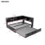 Lit de jour en métal avec lit gigogne, armoires de rangement et ports USB-1042092091