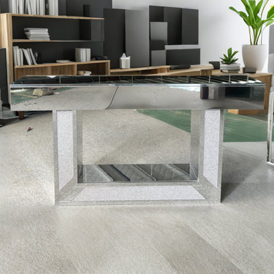 Console à miroir de 63 pouces, table d'entrée en bois moderne