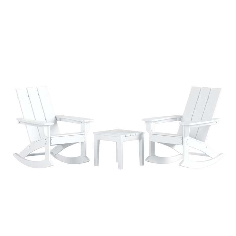 Chaise berçante d'extérieur en plastique Joubert, Blanc