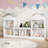 68.9“ Kids Bookshelf With Reading Nook, Toy Storage Organizer With Seat Cushion And 7 Storage Cubbies, Wooden Kids Bookcase, Toy Organizers And Storage For Nursery, Playroom, White-1214048674