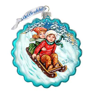 Holiday Splendor 4'' Handmade Glass Holiday Shaped Ornament