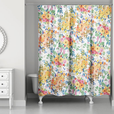 Rideau de douche simple à motif floral