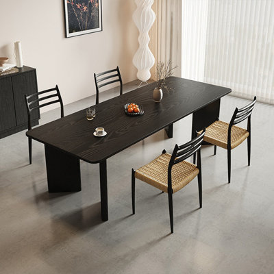 Carbonized solid wood table set