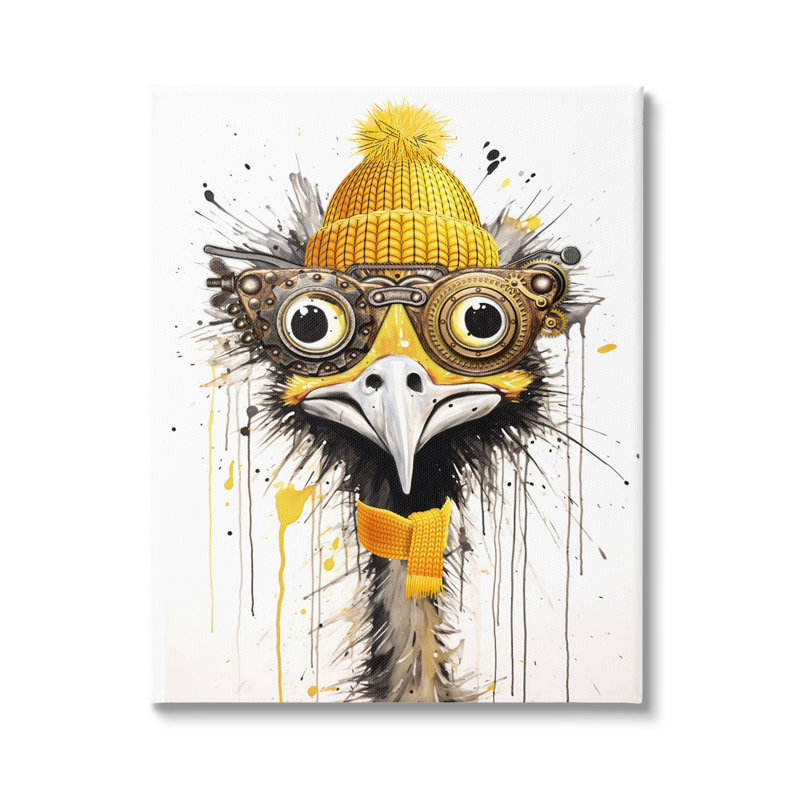 Emu Steampunk jaune, 20" H x 16" W x 1.5" D