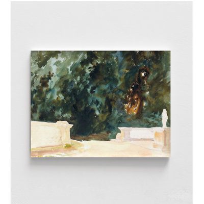 Terrace And Garden By John Singer Sargent, Watercolor Garden Painting Print, Terrace Art Print, Watercolor Wall Art, Framed Wall Art