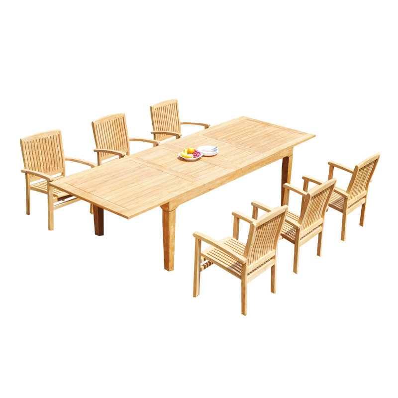 Ensemble repas 7 pièces teck Matamoros