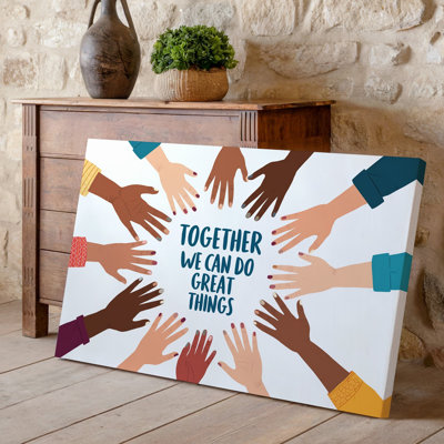 Reproduction d'art sur toile, "Cercle de diverses mains dans un art mural"