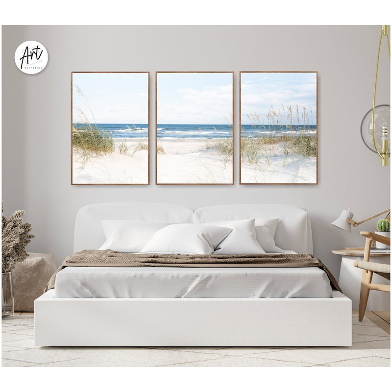 Art mural océan, décor de maison de plage, impressions côtières ou toiles, H 36 po x l 72 po x P 1,5 po