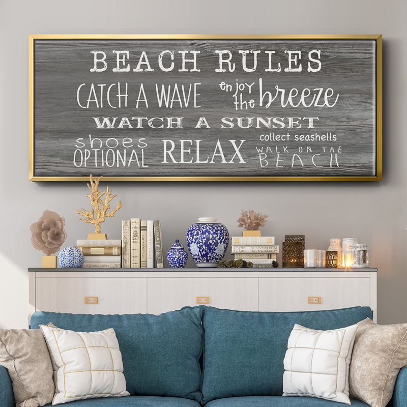 Beach Rules - Toile encadrée, H 24 po x l 60 po
