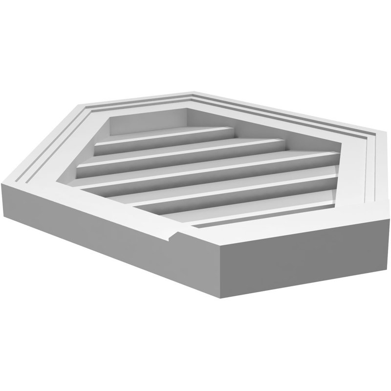 Évent horizontal fonctionnel à pignon en uréthane à surface horizontale Signature, H 20 po x l 18 po x P 2 po
