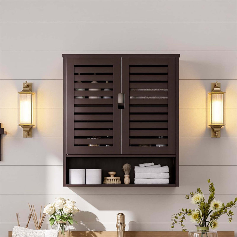 Aaleeyah Wall Mounted Required Bathroom Cabinet, Brown