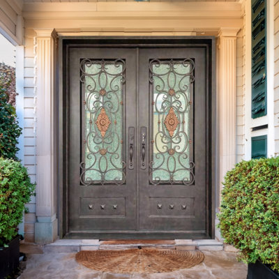 Bronze Crest Iron Door