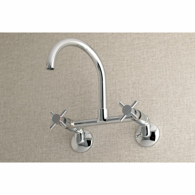 Kingston Brass Concord Double-Handle 2-Hole Wall-Mount Bridge Kitchen Faucet