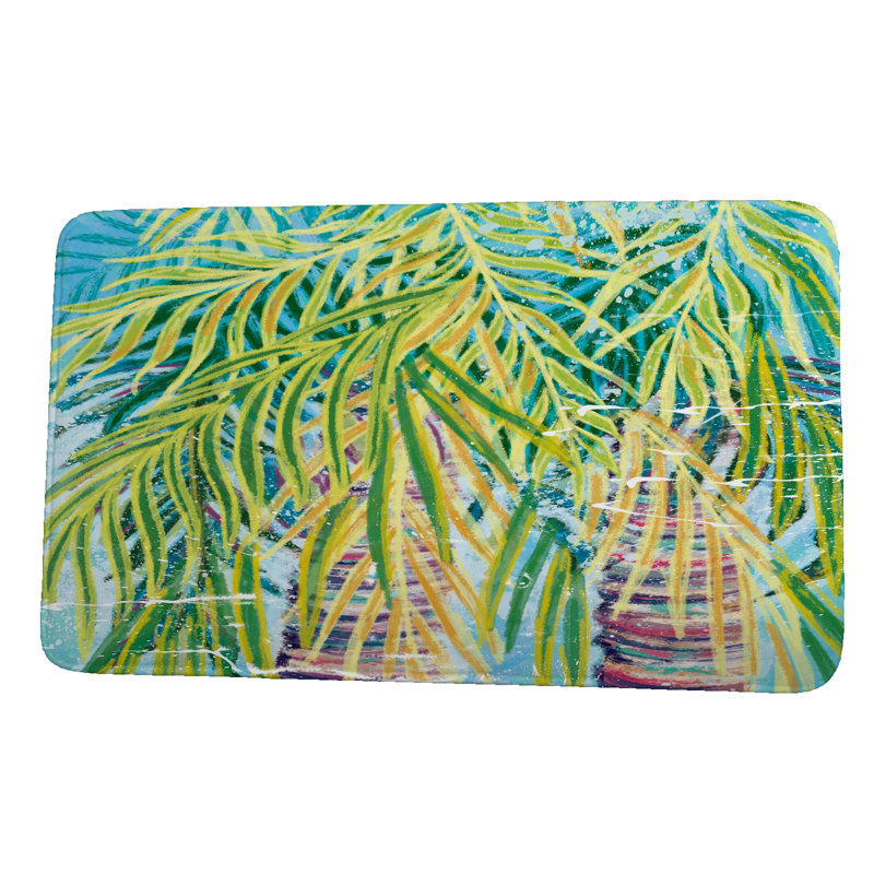 Tapis de bain Hewitt, H 18 po x L 30 po, Bleu sarcelle