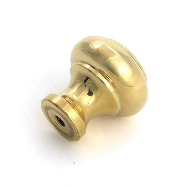 Regency Cabinet Knob, Polished Brass, 1.18" Knob Diameter