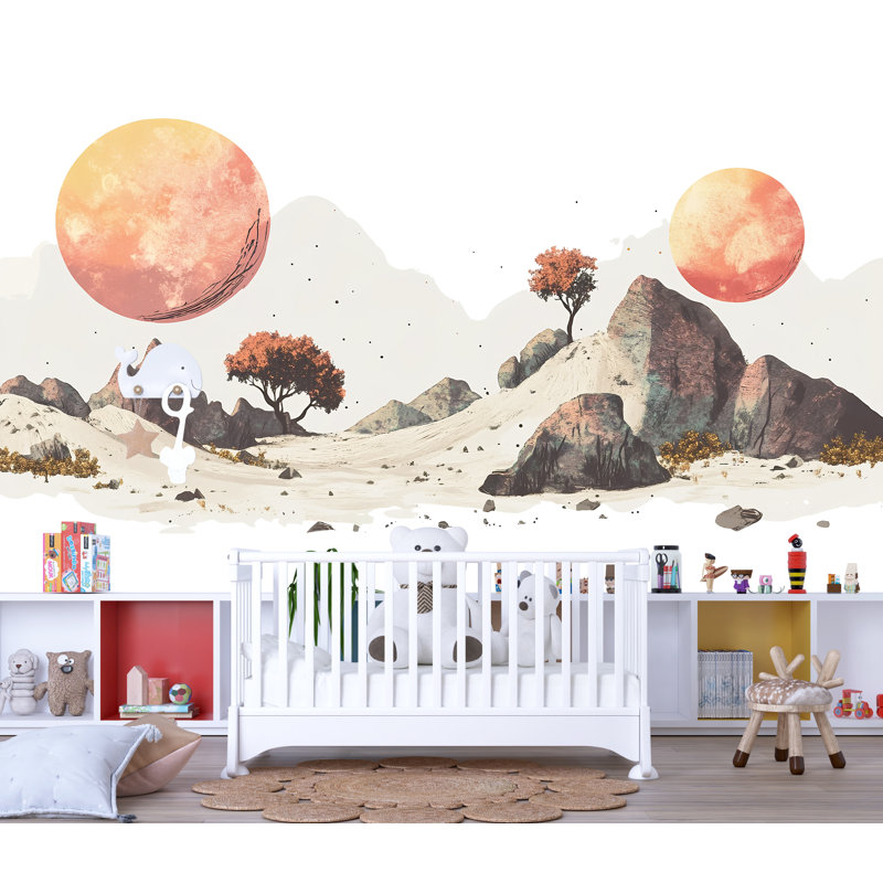 Désert paysage désertique, décoration murale chambre d'enfant Boho 470Mv, H 80 po x l 42 po