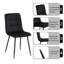 Velvet Upholstered Dining Chairs with Tapered Metal Legs-1923612961