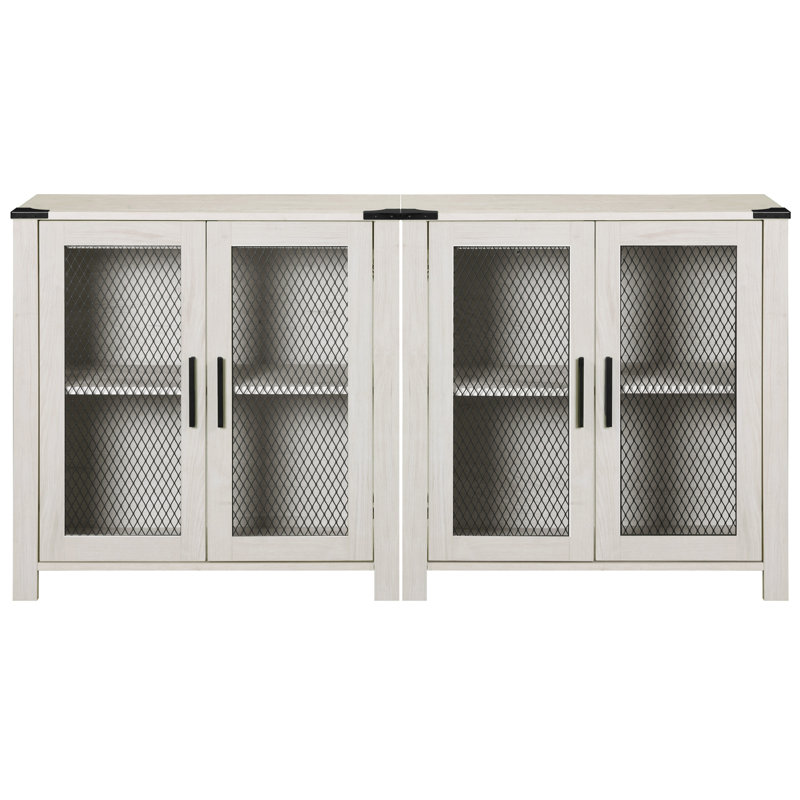 Buffet avec portes à 4 mailles, tablettes réglables, bar à café en bois pour le rangement de la cuisine, de la salle à manger et de la chambre à coucher