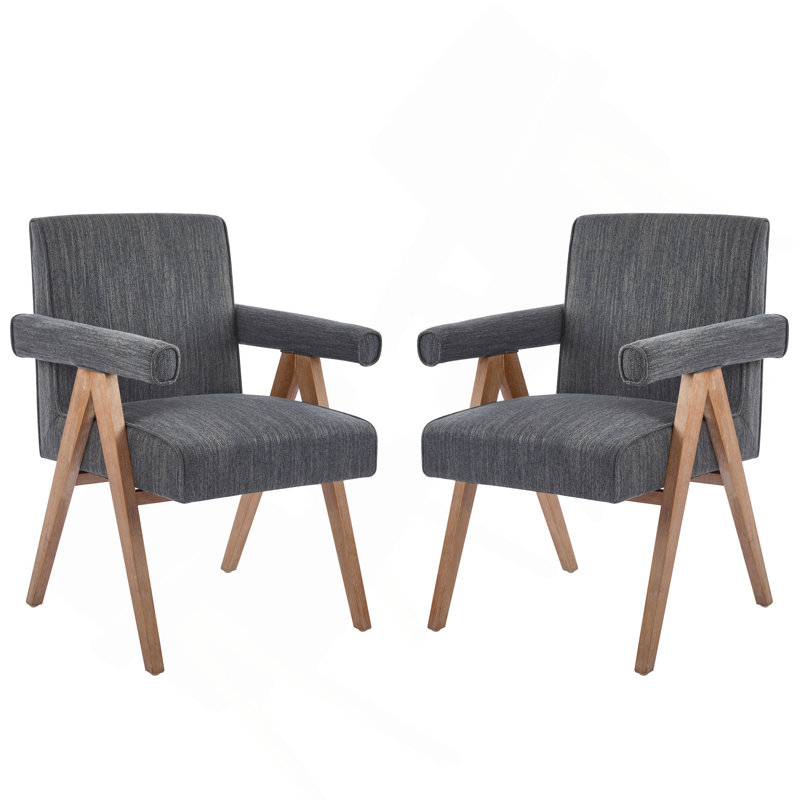 Fauteuil de salle à manger en tissu, Gris