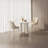39.37" Modern Round Cream White Dining Table Set with 2 Chairs for Kitchen, Bar, Living Room, Small Space-765090280-765090261