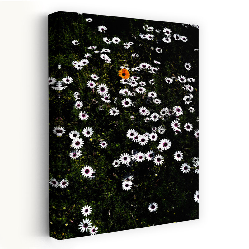 Art contemporain, paysage de marguerite abstraite, H 24 po x l 16 po