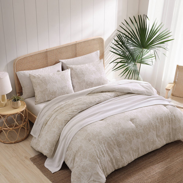 Beige Standard Cotton Reversible 3 Piece Duvet Cover Set - King