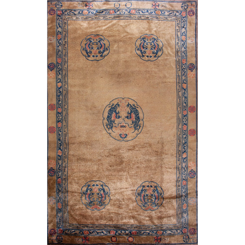Tapis rectangulaire en laine noué à la main Allover
