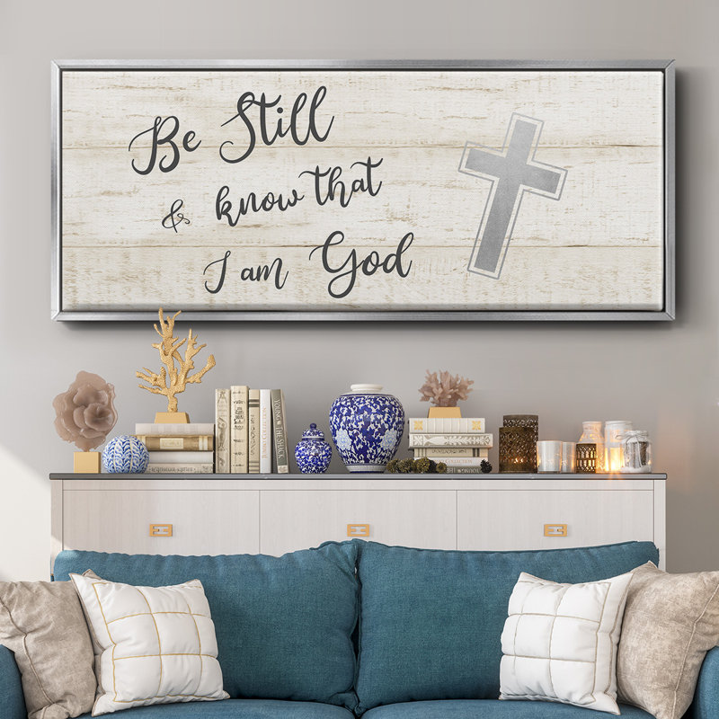 Be Still Cross- Framed Canvas, 20" H x 50" W