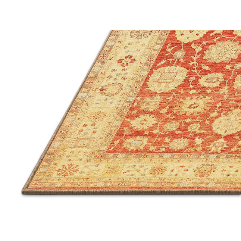 Tapis oriental jaune / rouge, Rectangle 8 pi x 12 pi