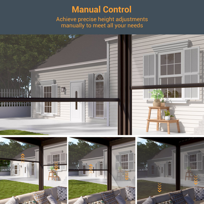 Écran d'intimité rétractable pour pergola compatible avec la pergola de marque Causeway Bay, H 87,5 po x l 109,1 po x P 4 po
