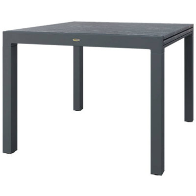 Extendable Outdoor Dining Table Outsunny, 41"-83" For 6-8, Wood Effect Steel Top, Dark Gray