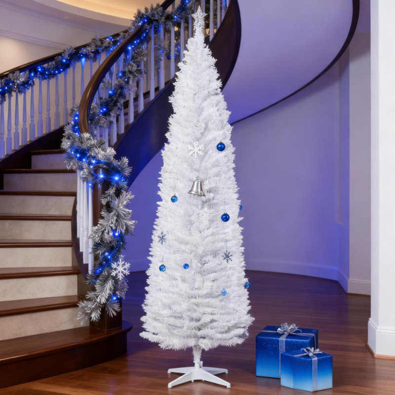 Arbre de Noël artificiel, Blanc, H 6,9 pi