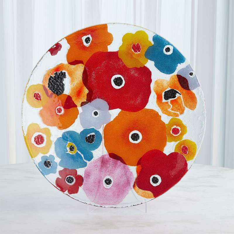 Fused Floral Charger-Bright, 23" x 23"