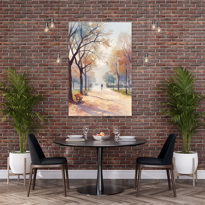 «Autumn Park Path Peaceful Serene Tranquil Autumn City», reproduction d'art murale, H 60 po x l 40 po