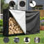 Heavy Duty Outdoor Firewood Rack – Adjustable Carbon Steel Log Holder with Leveling Feet & Tool Pocket – Weatherproof Wood Storage Solution for Fireplace, Backyard – Includes Waterproof Cover – 4FT-355970776