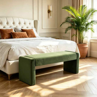 Velours / Similicuir pour hall d'entrée Banc de bout de lit rembourré pour fenêtre / repose-pieds moderne pour salle à manger / chambre à coucher / salon / couloir / intérieur