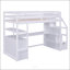 Lit mezzanine simple avec bureau et tablettes