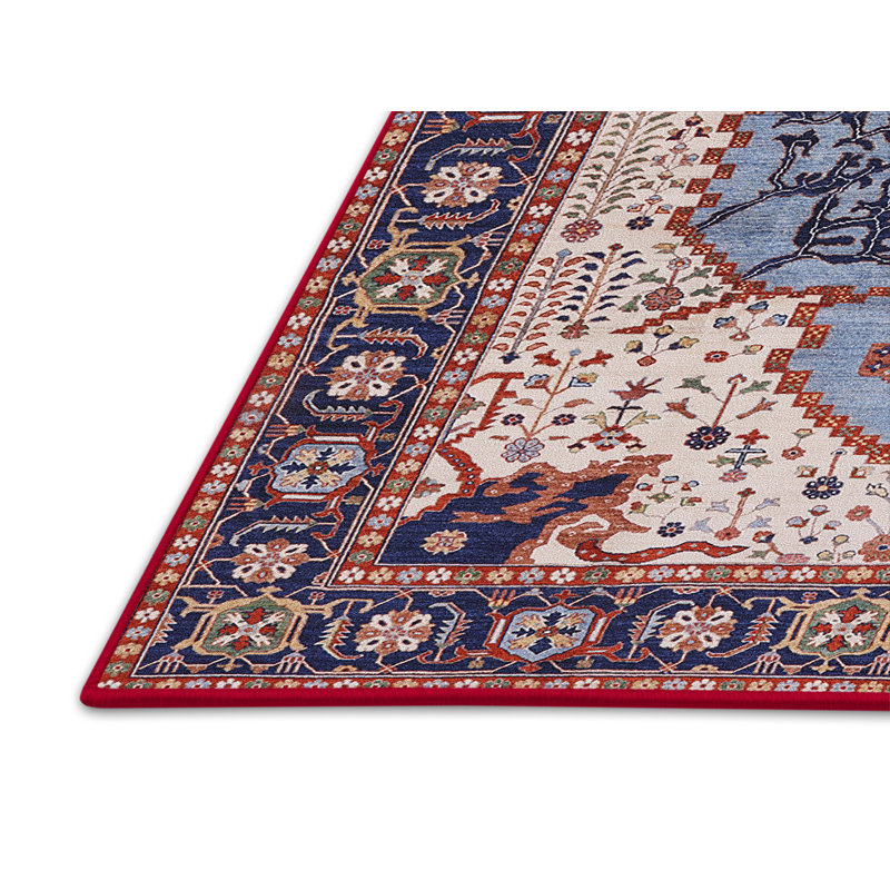 Tapis oriental bleu / beige, Rectangle 6 pi x 9 pi